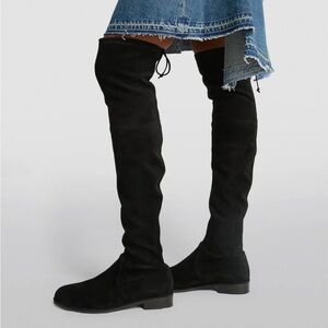 Stuart Weitzman Black Suede Over-the-Knee Boot